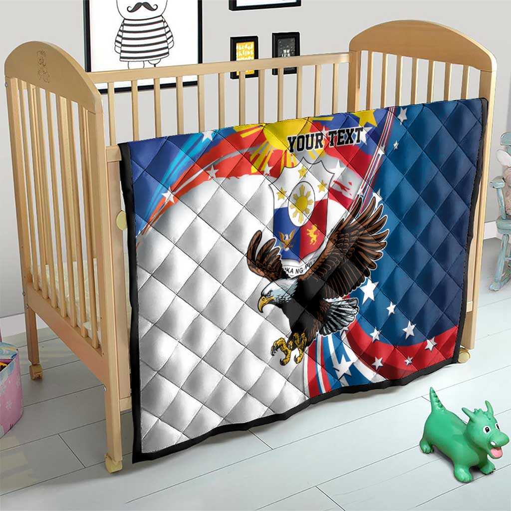 Personalized Filipino-American Quilt The Eight-Rayed Sun with Bald Eagle - Wonder Print Shop
