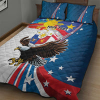 Personalized Filipino-American Quilt Bed Set The Eight-Rayed Sun with Bald Eagle - Wonder Print Shop