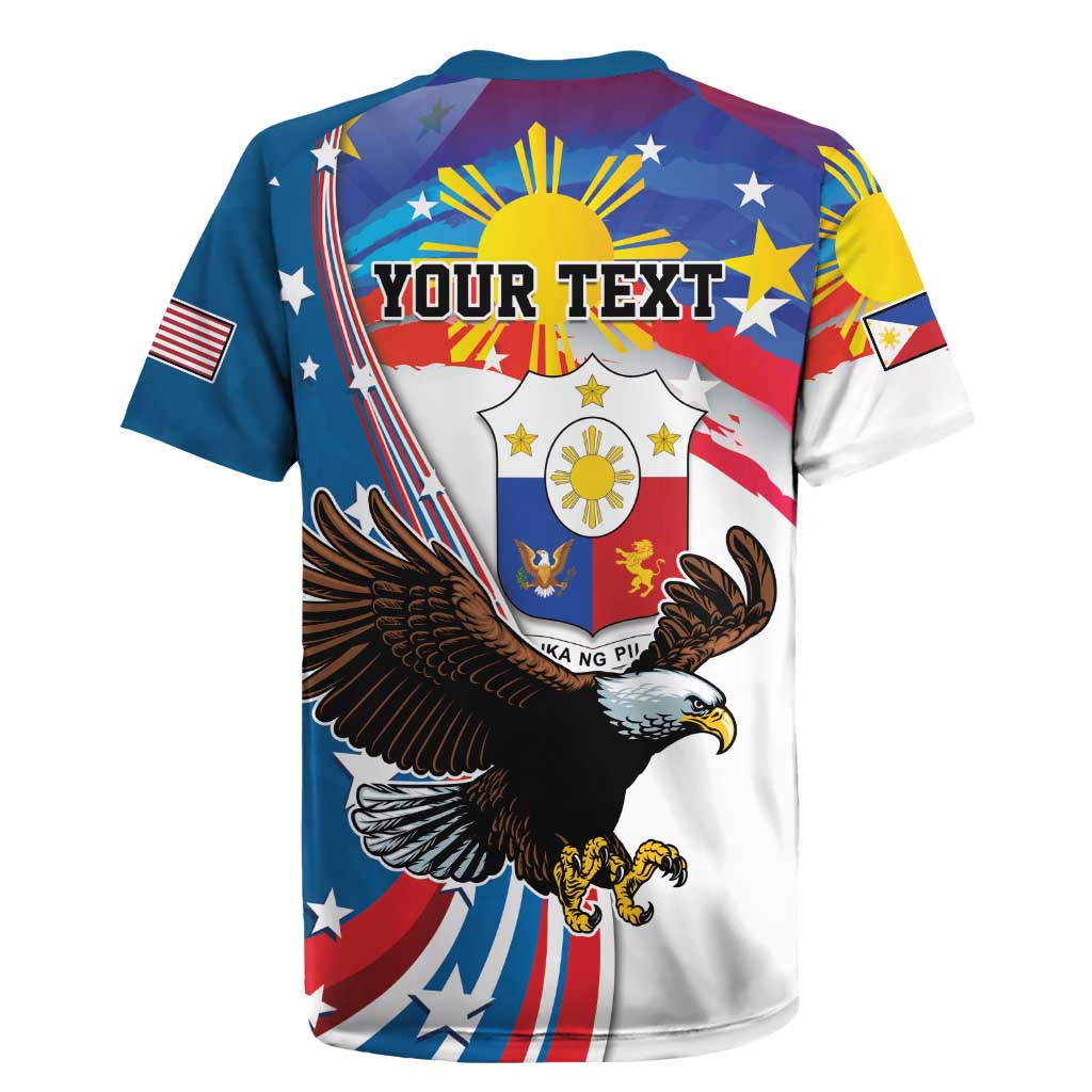 Personalized Filipino-American Rugby Jersey The Eight-Rayed Sun with Bald Eagle - Wonder Print Shop