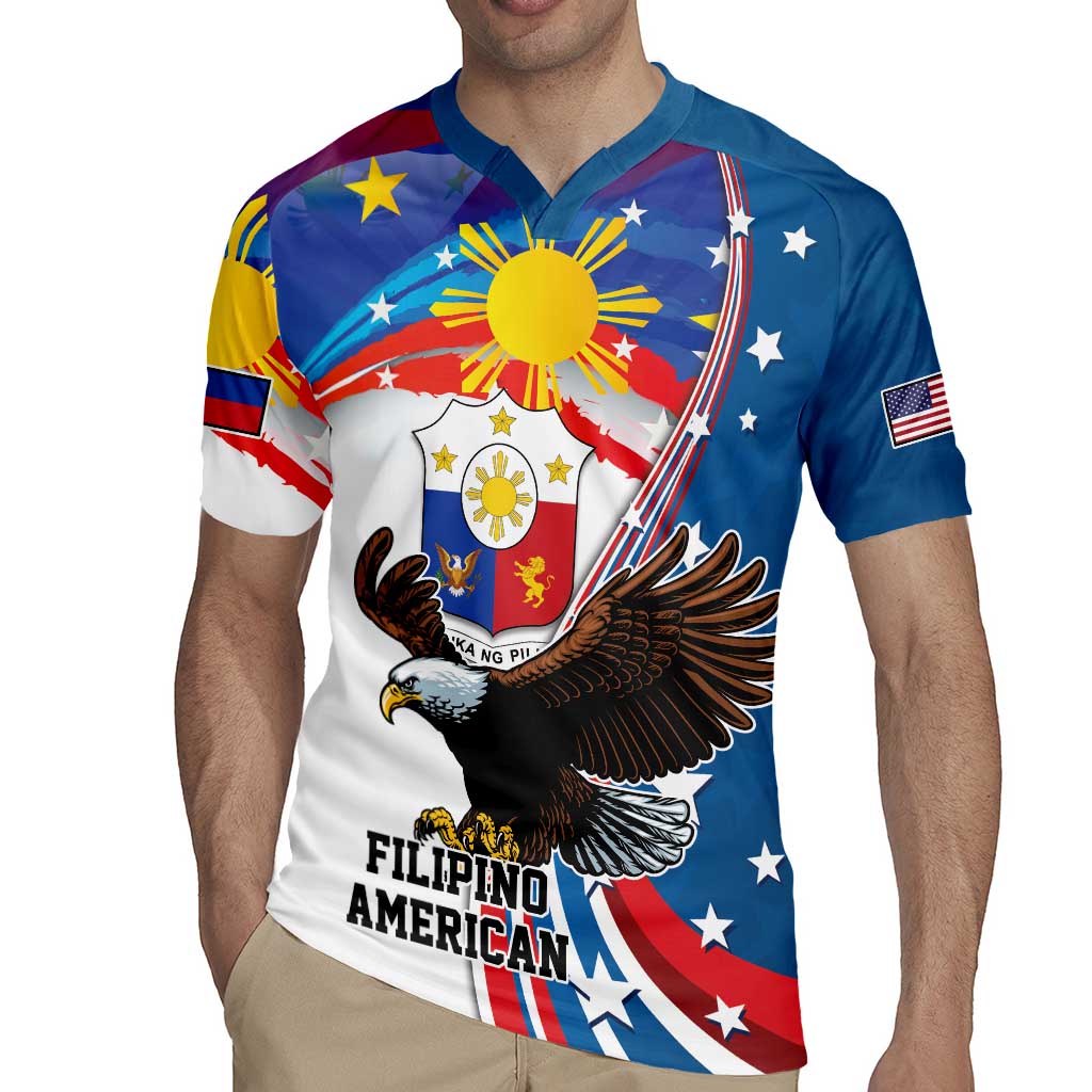 Personalized Filipino-American Rugby Jersey The Eight-Rayed Sun with Bald Eagle - Wonder Print Shop