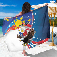 Personalized Filipino-American Sarong The Eight-Rayed Sun with Bald Eagle - Wonder Print Shop