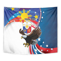 Personalized Filipino-American Tapestry The Eight-Rayed Sun with Bald Eagle - Wonder Print Shop