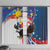 Personalized Filipino-American Window Curtain The Eight-Rayed Sun with Bald Eagle - Wonder Print Shop