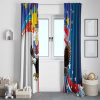 Personalized Filipino-American Window Curtain The Eight-Rayed Sun with Bald Eagle - Wonder Print Shop