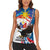 Personalized Filipino-American Women Sleeveless Polo Shirt The Eight-Rayed Sun with Bald Eagle - Wonder Print Shop