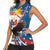 Personalized Filipino-American Women Sleeveless Polo Shirt The Eight-Rayed Sun with Bald Eagle - Wonder Print Shop