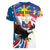 Personalized Filipino-American Women V-Neck T-Shirt The Eight-Rayed Sun with Bald Eagle - Wonder Print Shop