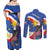 Personalized Filipino-American Couples Matching Off Shoulder Maxi Dress and Long Sleeve Button Shirt Philippines Coat Of Arms with Bald Eagle LT9 - Wonder Print Shop