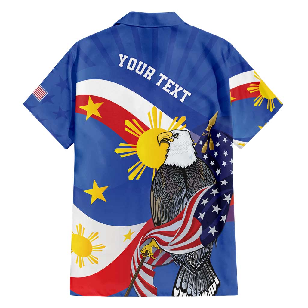 Personalized Filipino-American Family Matching Short Sleeve Bodycon Dress and Hawaiian Shirt Philippines Coat Of Arms with Bald Eagle - Wonder Print Shop
