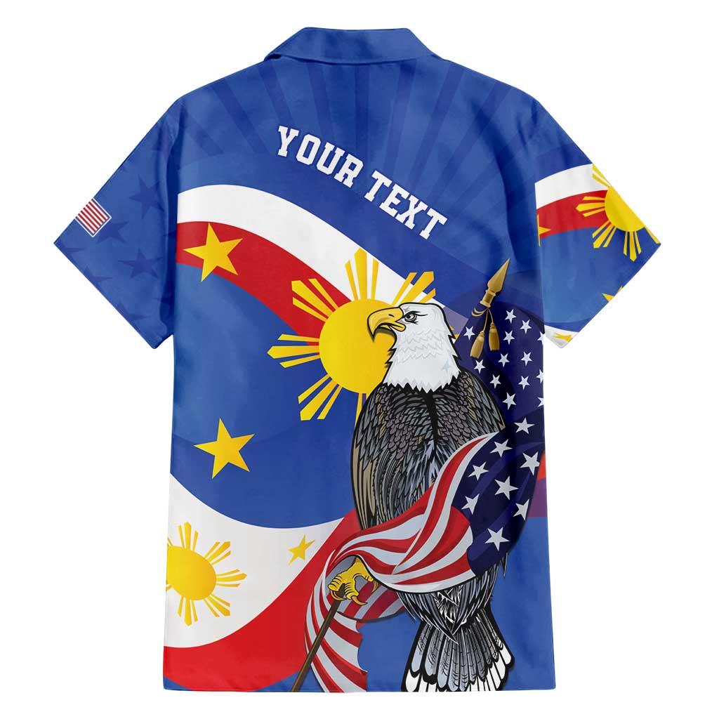 Personalized Filipino-American Family Matching Summer Maxi Dress and Hawaiian Shirt Philippines Coat Of Arms with Bald Eagle - Wonder Print Shop