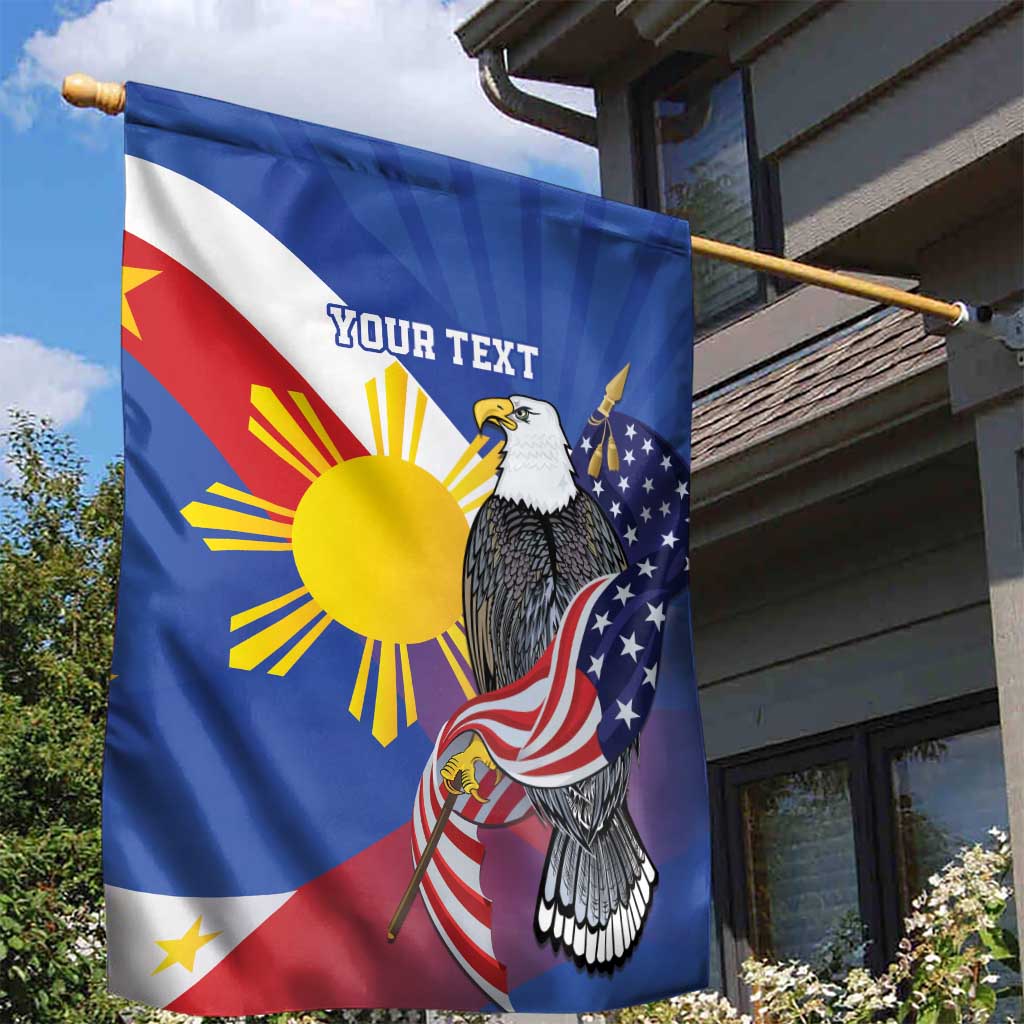 Personalized Filipino-American Garden Flag Philippines Coat Of Arms with Bald Eagle - Wonder Print Shop