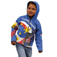 Personalized Filipino-American Kid Hoodie Philippines Coat Of Arms with Bald Eagle - Wonder Print Shop