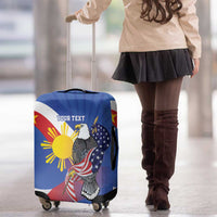 Personalized Filipino-American Luggage Cover Philippines Coat Of Arms with Bald Eagle - Wonder Print Shop