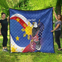 Personalized Filipino-American Quilt Philippines Coat Of Arms with Bald Eagle - Wonder Print Shop