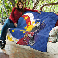 Personalized Filipino-American Quilt Philippines Coat Of Arms with Bald Eagle - Wonder Print Shop
