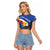 Personalized Filipino-American Raglan Cropped T Shirt Philippines Coat Of Arms with Bald Eagle - Wonder Print Shop