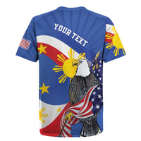 Personalized Filipino-American Rugby Jersey Philippines Coat Of Arms with Bald Eagle - Wonder Print Shop
