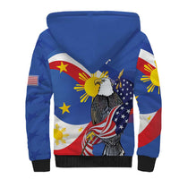 Personalized Filipino-American Sherpa Hoodie Philippines Coat Of Arms with Bald Eagle - Wonder Print Shop