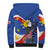 Personalized Filipino-American Sherpa Hoodie Philippines Coat Of Arms with Bald Eagle - Wonder Print Shop