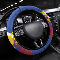 Filipino-American Steering Wheel Cover Philippines Coat Of Arms with Bald Eagle - Wonder Print Shop