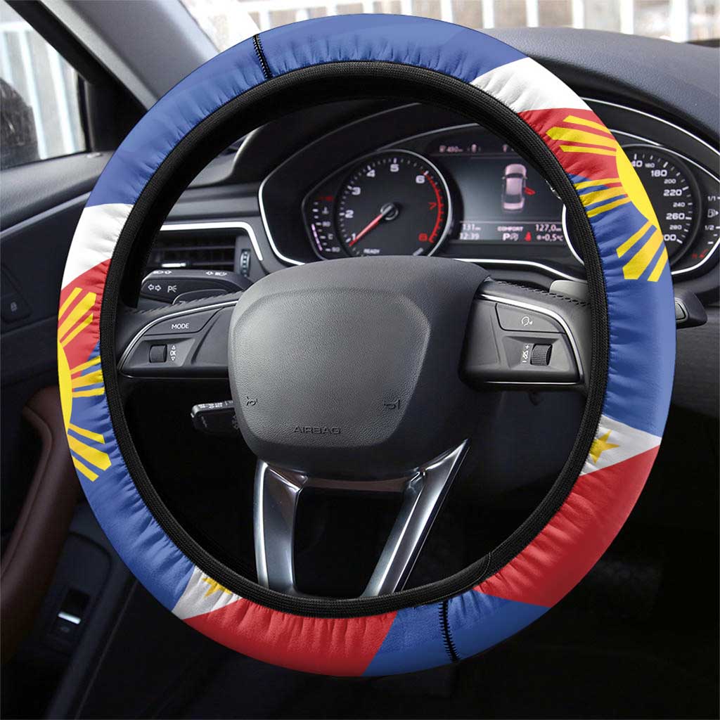 Filipino-American Steering Wheel Cover Philippines Coat Of Arms with Bald Eagle - Wonder Print Shop