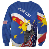 Personalized Filipino-American Sweatshirt Philippines Coat Of Arms with Bald Eagle - Wonder Print Shop