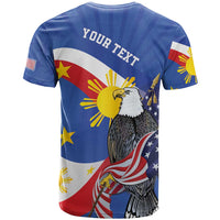 Personalized Filipino-American T Shirt Philippines Coat Of Arms with Bald Eagle - Wonder Print Shop