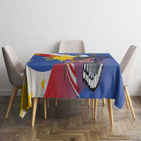 Personalized Filipino-American Tablecloth Philippines Coat Of Arms with Bald Eagle - Wonder Print Shop