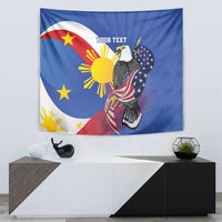 Personalized Filipino-American Tapestry Philippines Coat Of Arms with Bald Eagle - Wonder Print Shop
