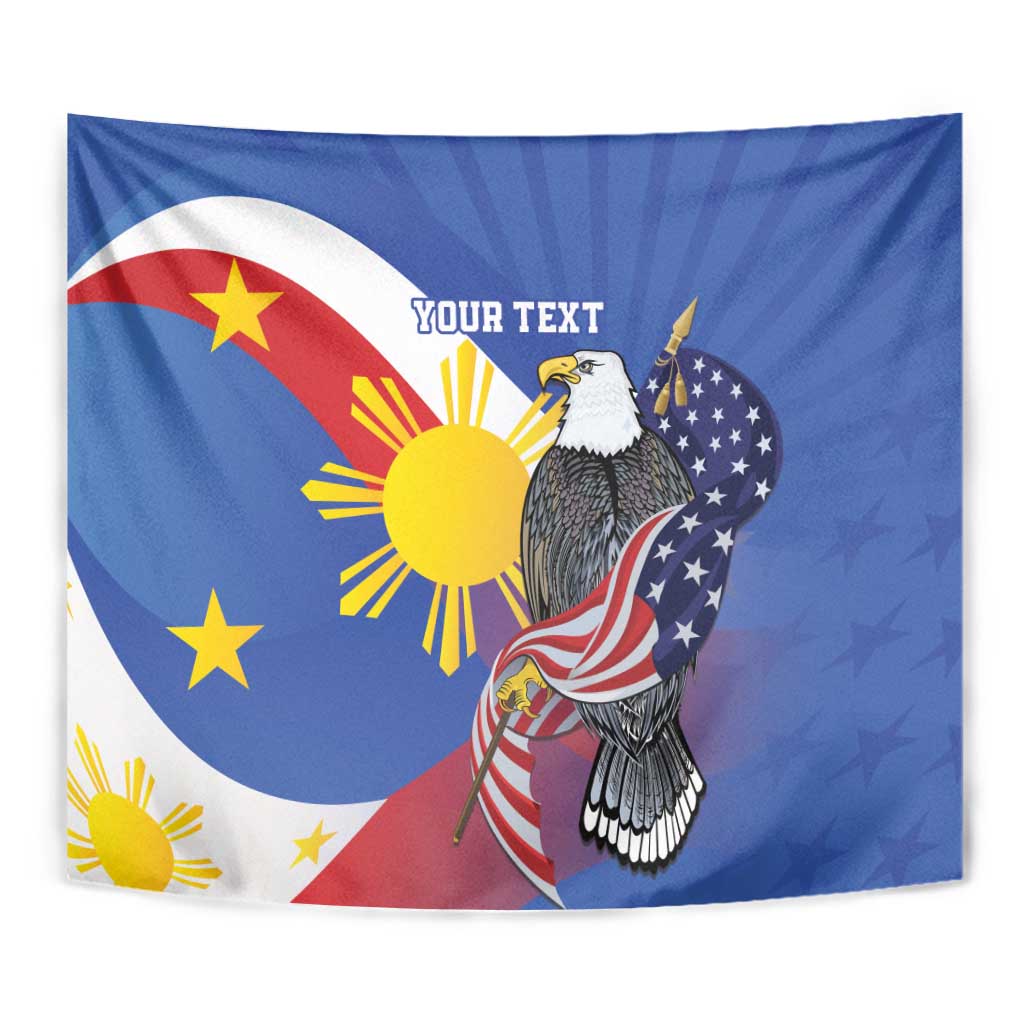 Personalized Filipino-American Tapestry Philippines Coat Of Arms with Bald Eagle - Wonder Print Shop