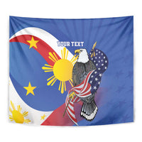 Personalized Filipino-American Tapestry Philippines Coat Of Arms with Bald Eagle - Wonder Print Shop