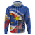 Personalized Filipino-American Zip Hoodie Philippines Coat Of Arms with Bald Eagle - Wonder Print Shop