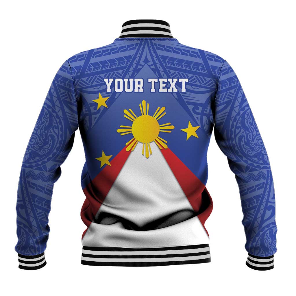 Personalized Pilipinas Eight-Rayed Sun Baseball Jacket Philippines Map With Polynesian Style LT9 - Wonder Print Shop
