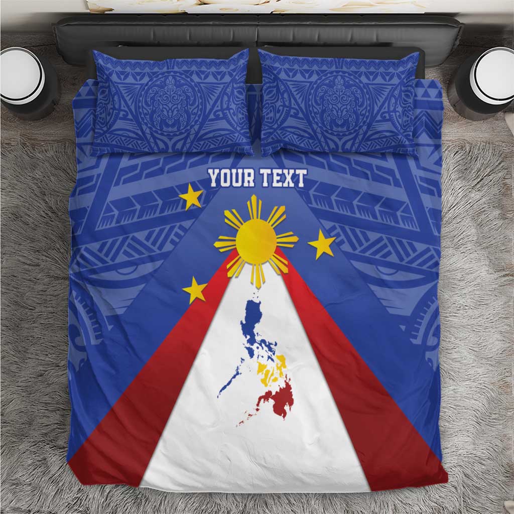 Personalized Pilipinas Eight-Rayed Sun Bedding Set Philippines Map With Polynesian Style LT9 - Wonder Print Shop