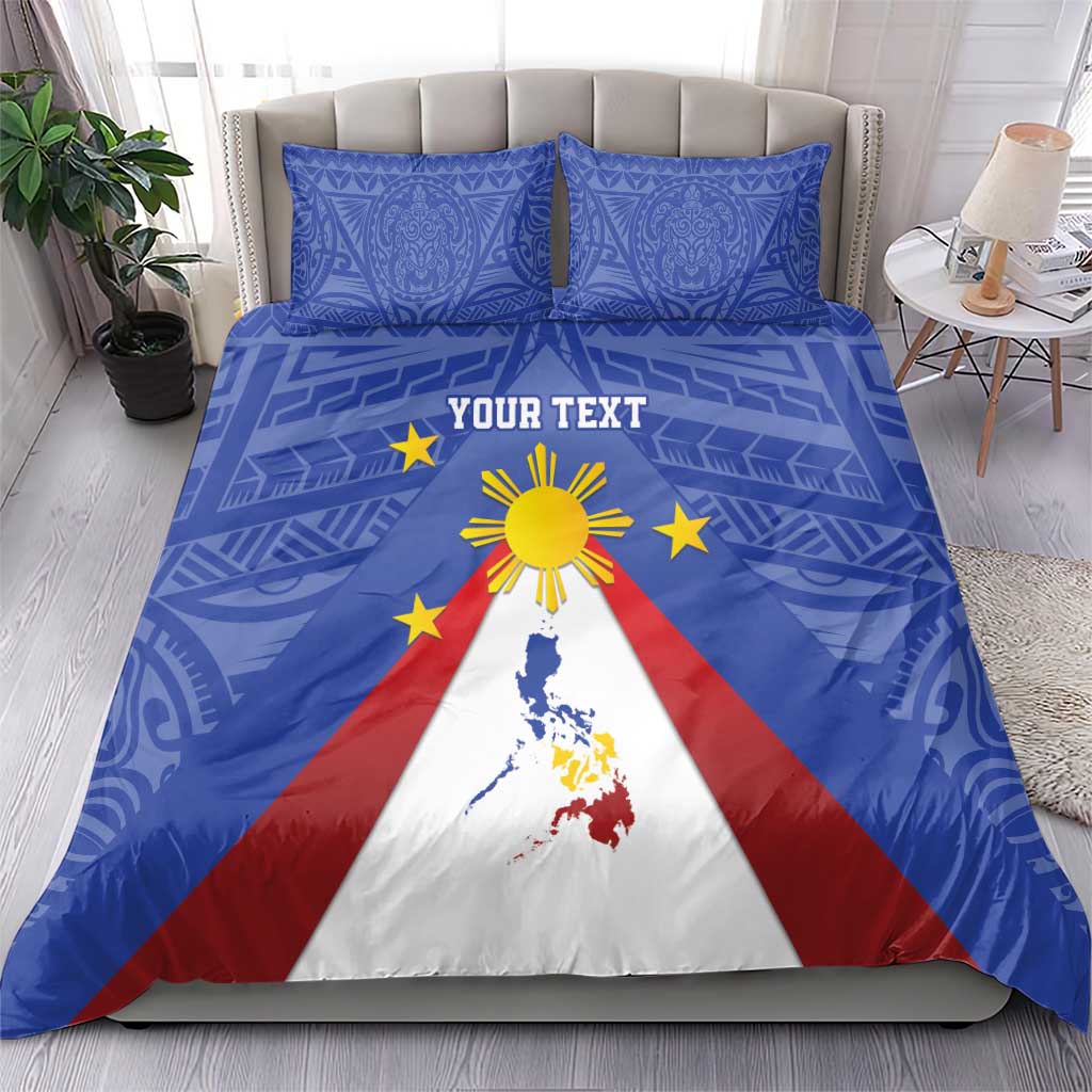 Personalized Pilipinas Eight-Rayed Sun Bedding Set Philippines Map With Polynesian Style LT9 - Wonder Print Shop