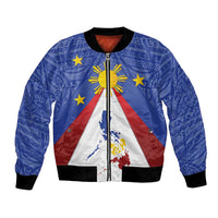Personalized Pilipinas Eight-Rayed Sun Bomber Jacket Philippines Map With Polynesian Style LT9 - Wonder Print Shop