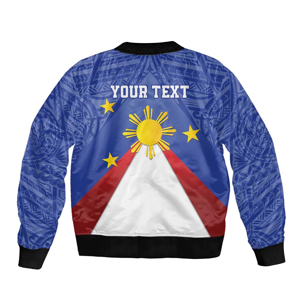 Personalized Pilipinas Eight-Rayed Sun Bomber Jacket Philippines Map With Polynesian Style LT9 - Wonder Print Shop