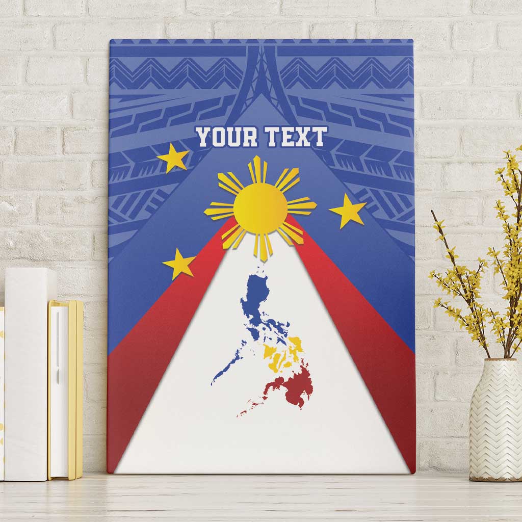 Personalized Pilipinas Eight-Rayed Sun Canvas Wall Art Philippines Map With Polynesian Style LT9 - Wonder Print Shop