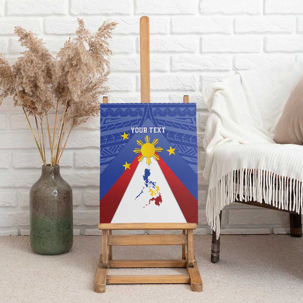 Personalized Pilipinas Eight-Rayed Sun Canvas Wall Art Philippines Map With Polynesian Style LT9 - Wonder Print Shop