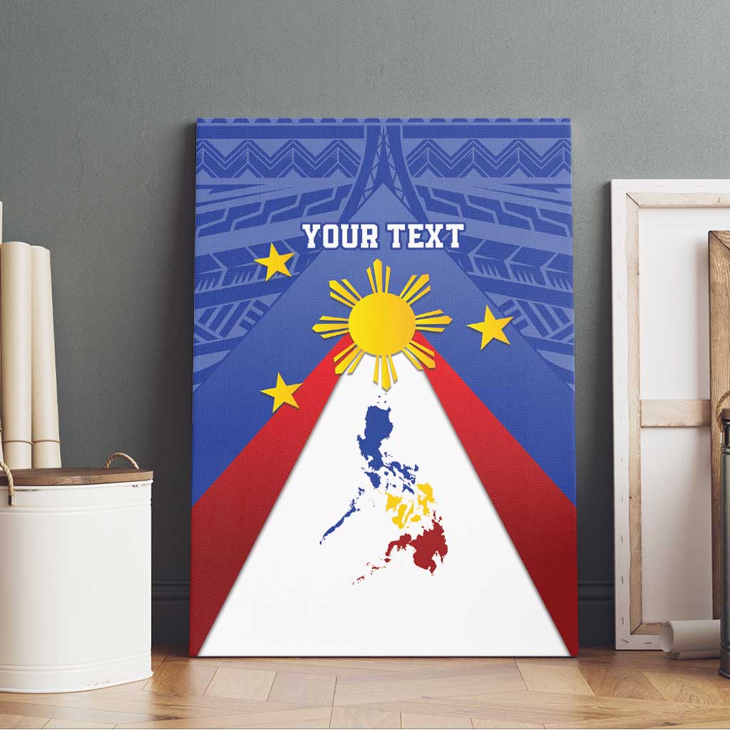 Personalized Pilipinas Eight-Rayed Sun Canvas Wall Art Philippines Map With Polynesian Style LT9 - Wonder Print Shop