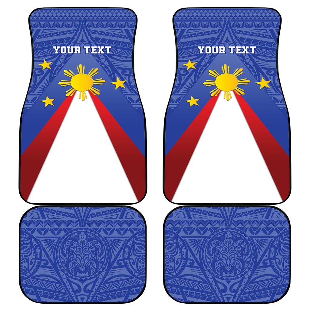 Personalized Pilipinas Eight-Rayed Sun Car Mats Philippines Map With Polynesian Style LT9 - Wonder Print Shop
