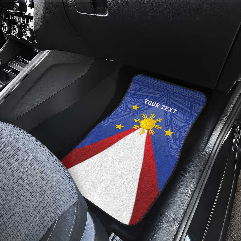 Personalized Pilipinas Eight-Rayed Sun Car Mats Philippines Map With Polynesian Style LT9 - Wonder Print Shop