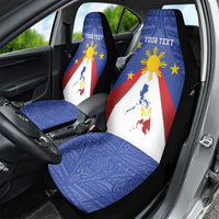Personalized Pilipinas Eight-Rayed Sun Car Seat Cover Philippines Map With Polynesian Style LT9 - Wonder Print Shop
