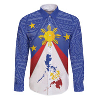 Personalized Pilipinas Eight-Rayed Sun Family Matching Off Shoulder Short Dress and Hawaiian Shirt Philippines Map With Polynesian Style LT9 - Wonder Print Shop