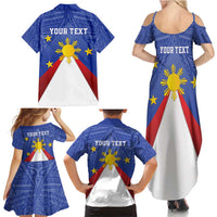 Personalized Pilipinas Eight-Rayed Sun Family Matching Summer Maxi Dress and Hawaiian Shirt Philippines Map With Polynesian Style - Wonder Print Shop