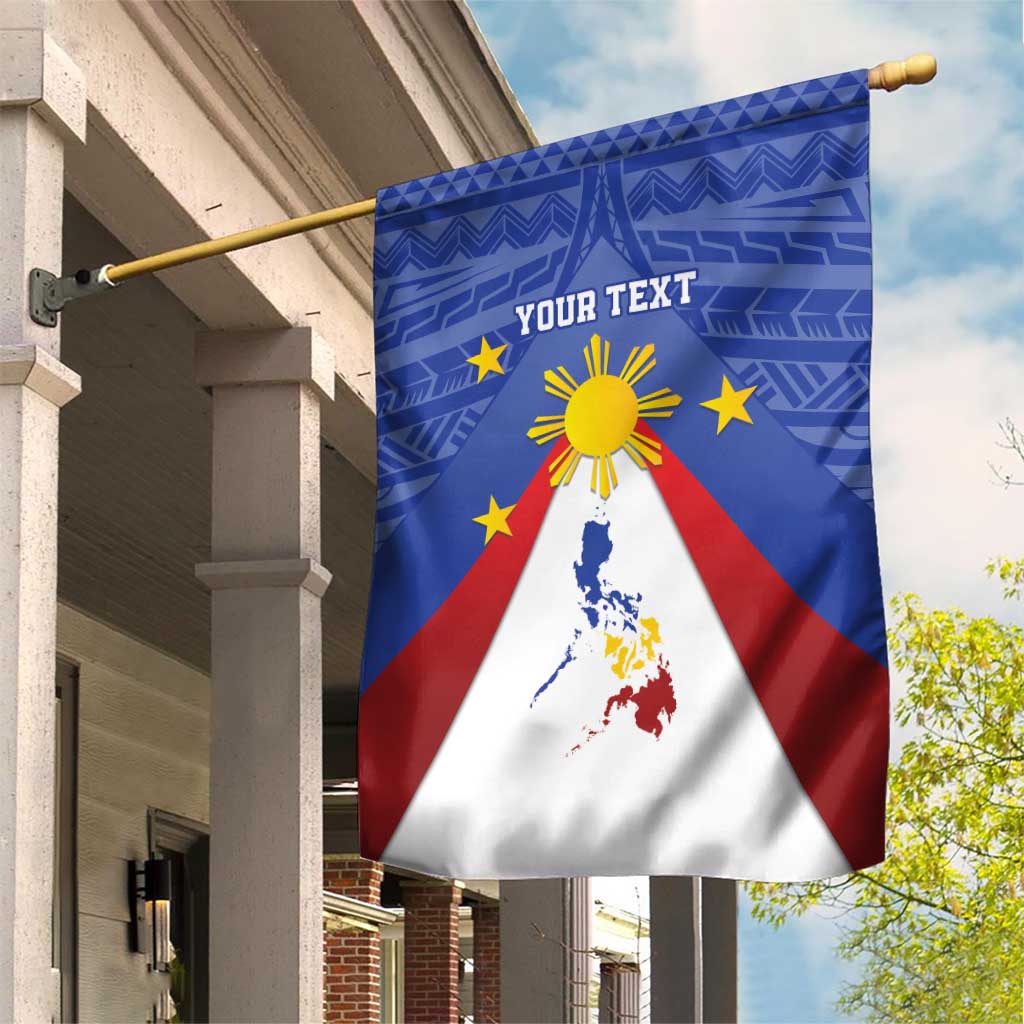 Personalized Pilipinas Eight-Rayed Sun Garden Flag Philippines Map With Polynesian Style - Wonder Print Shop