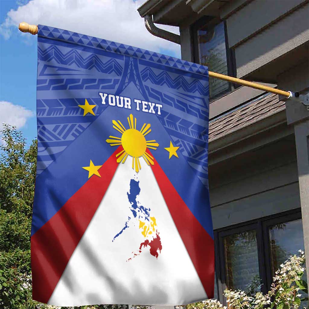 Personalized Pilipinas Eight-Rayed Sun Garden Flag Philippines Map With Polynesian Style - Wonder Print Shop