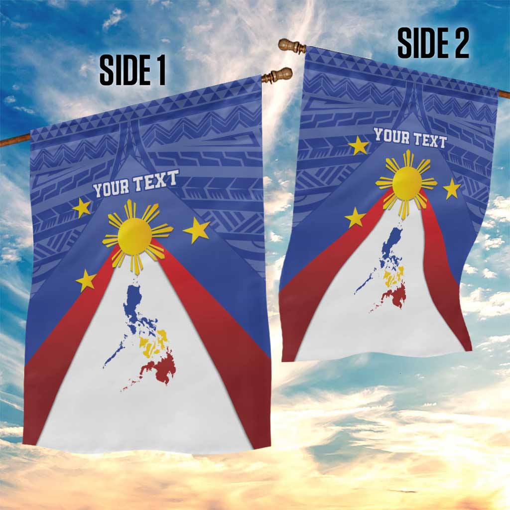 Personalized Pilipinas Eight-Rayed Sun Garden Flag Philippines Map With Polynesian Style - Wonder Print Shop