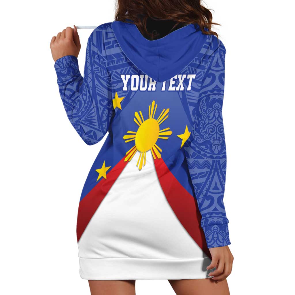 Personalized Pilipinas Eight-Rayed Sun Hoodie Dress Philippines Map With Polynesian Style - Wonder Print Shop