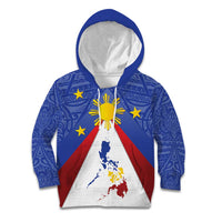 Personalized Pilipinas Eight-Rayed Sun Kid Hoodie Philippines Map With Polynesian Style - Wonder Print Shop